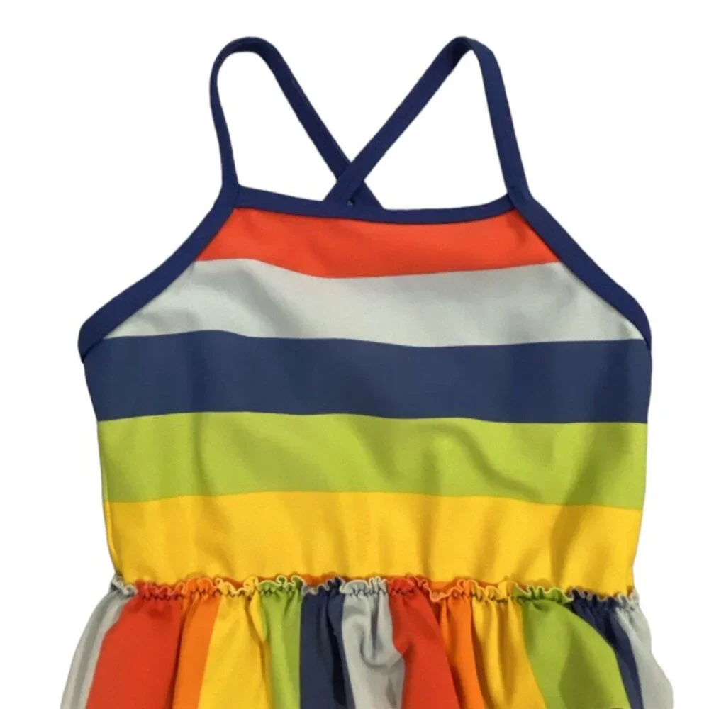 Hanna Andersson Sz 85 (2T) Rainbow Striped Swim Bathing Suit